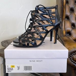 Nine West black straps heals